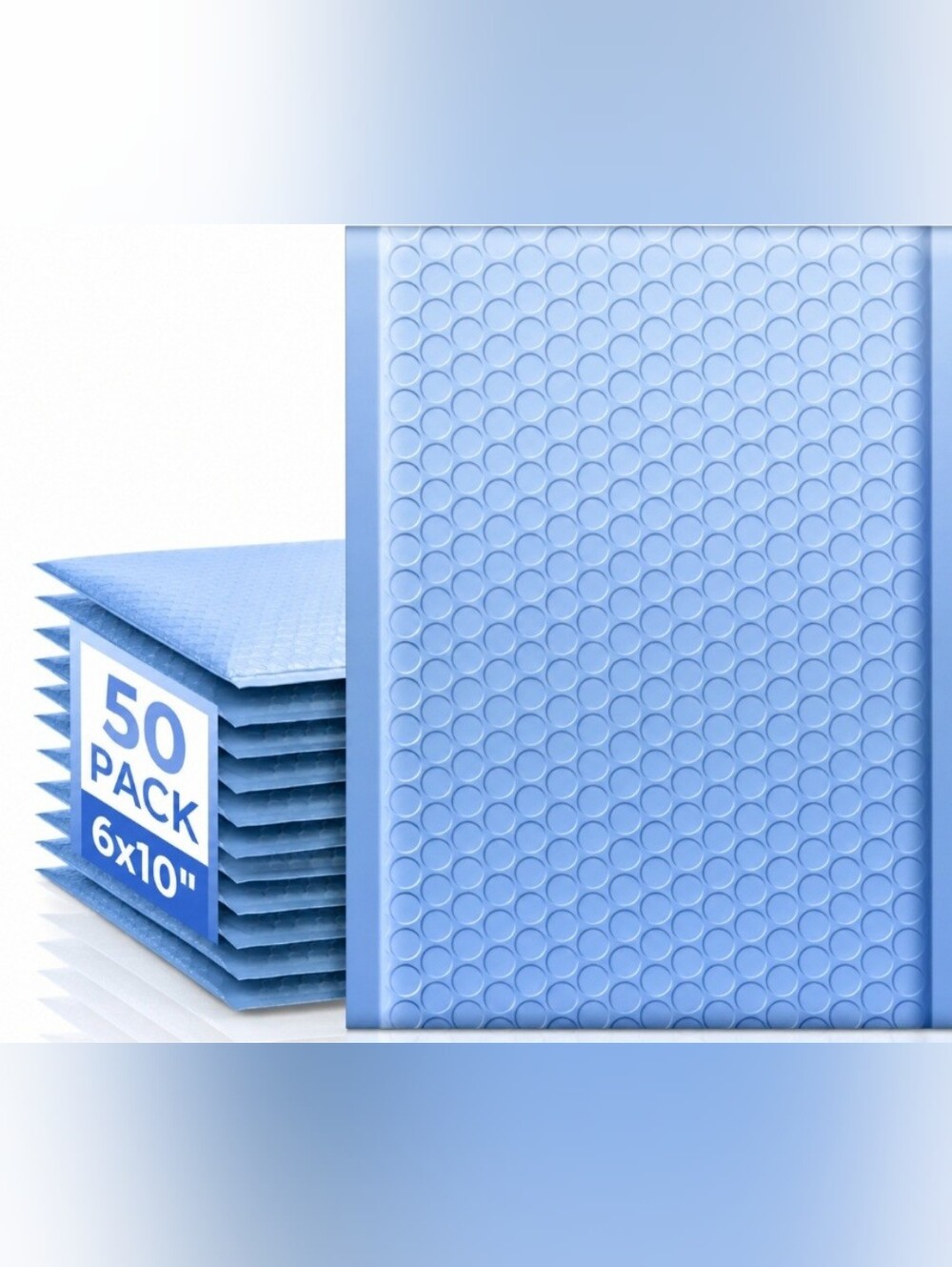 Fuxury Bubble Mailers 6x10 Inch 50 Pack Gradient Blue Padded Envelopes Self Seal